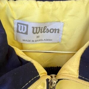 WILSONS VINTAGE 90’s TRACK SUIT BUTTER YELLOW AND NAVY, LINED SIZE MEDIUM